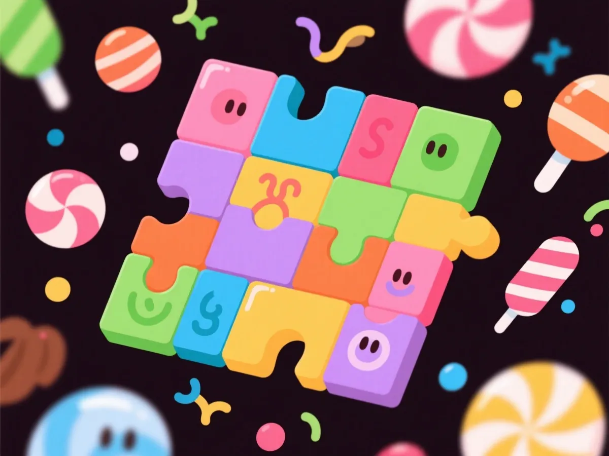 糖果主题消除玩法插画